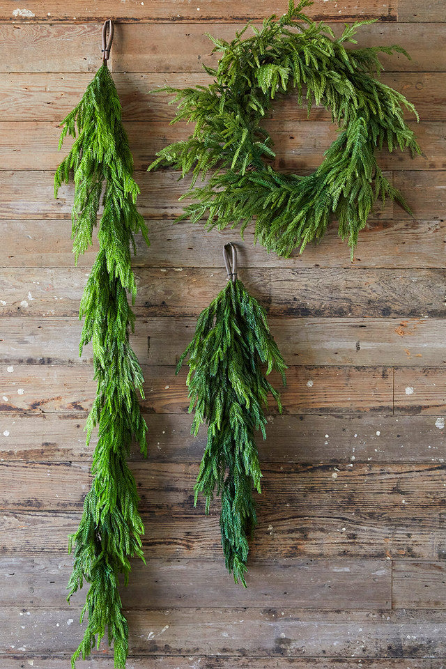 🎅Christmas SALE✨Real Touch Deluxe Norfolk Pine Garland🌿
