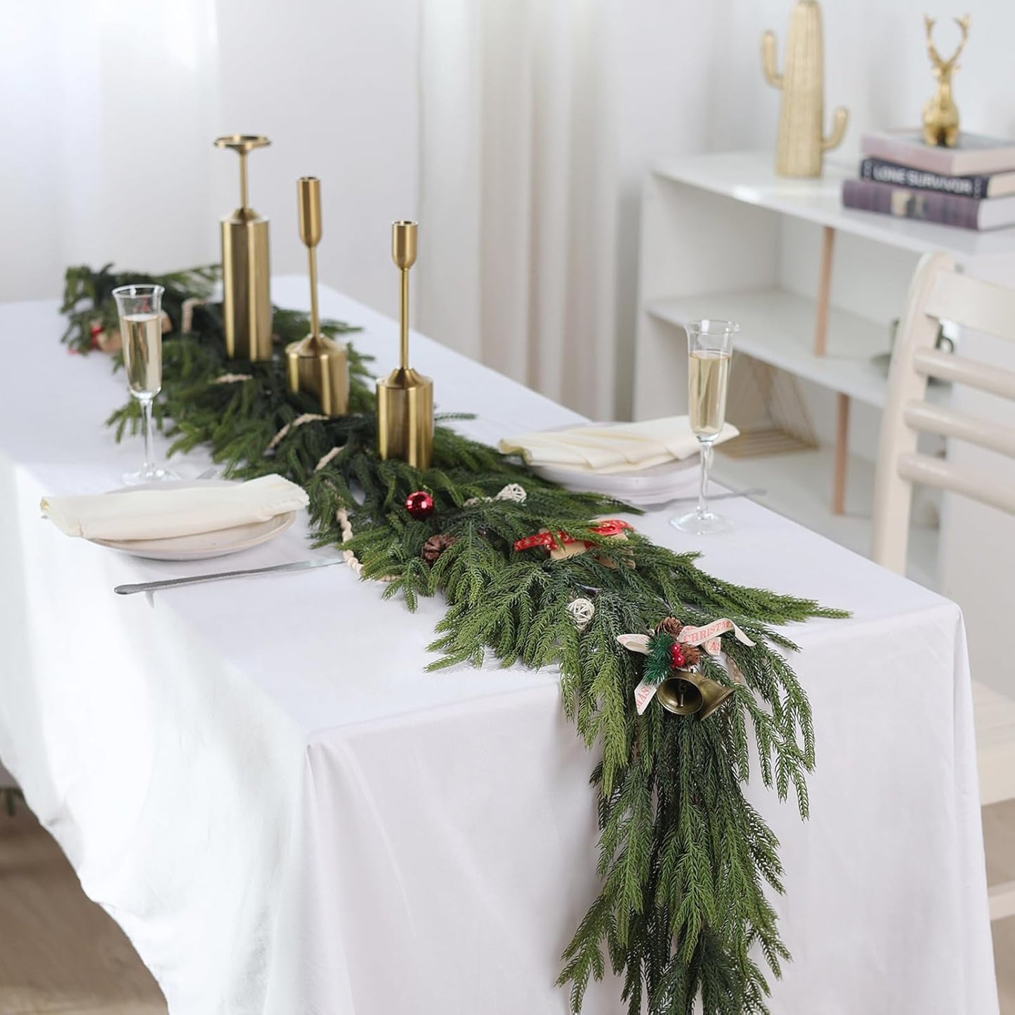 🎅Christmas SALE✨Real Touch Deluxe Norfolk Pine Garland🌿