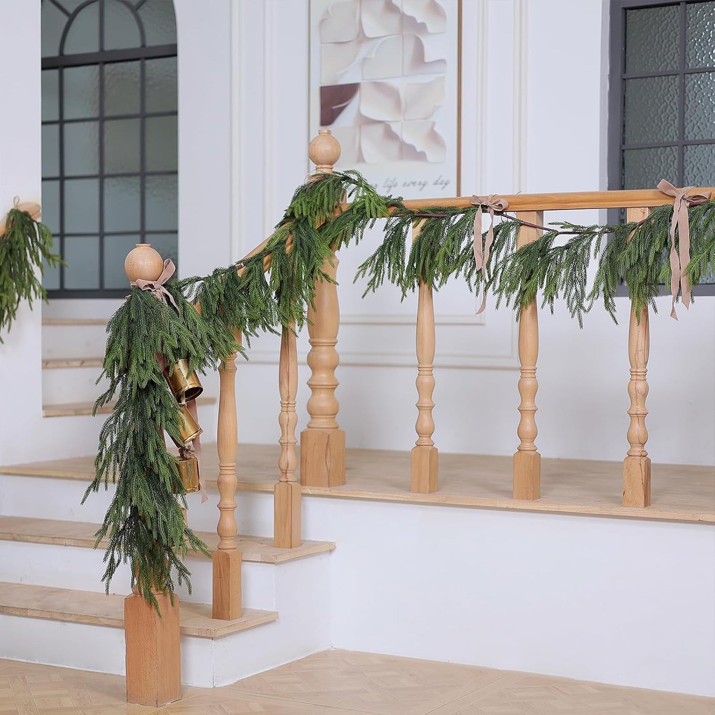 🎅Christmas SALE✨Real Touch Deluxe Norfolk Pine Garland🌿