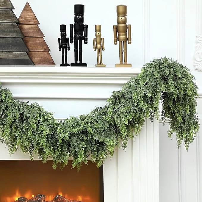 ⛄2025 Christmas Artificial Cypress Leaf Vine Wreath🎄(1.8m)