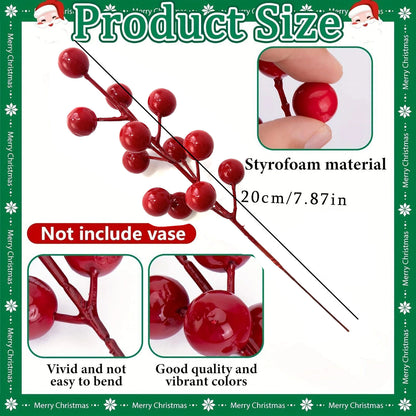 🔥Only $1 Each!🔥Christmas Artificial Pine Branches & Red Berry Stems🌿