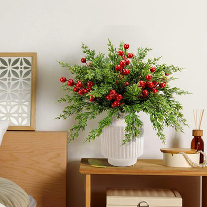 🔥Only $1 Each!🔥Christmas Artificial Pine Branches & Red Berry Stems🌿